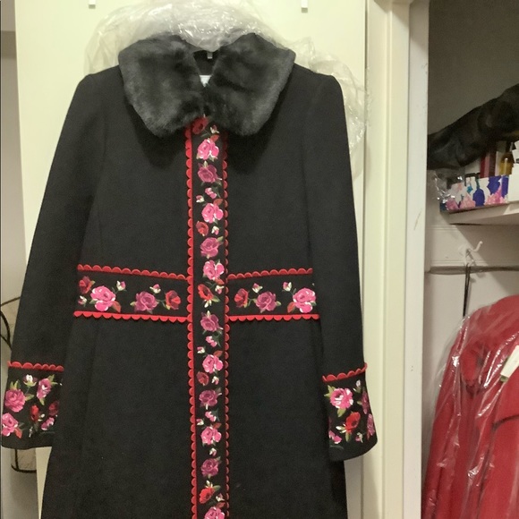 Kate Spade Madison Ave Coat Flower Floral Lanni - Picture 5 of 8